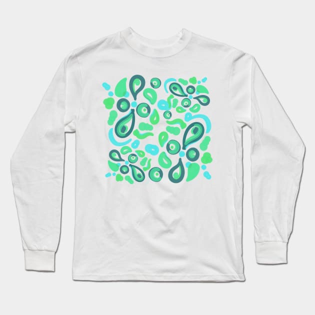 Green Pattern paint abstract Long Sleeve T-Shirt by carolsalazar